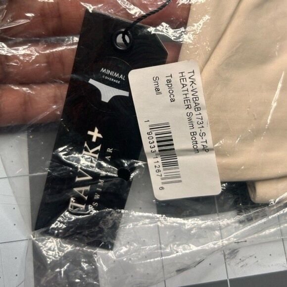 NWT Tavik Women’s Swim Heather Tapioca Neutral Minimal Bikini Bottoms Size S - Picture 8 of 11